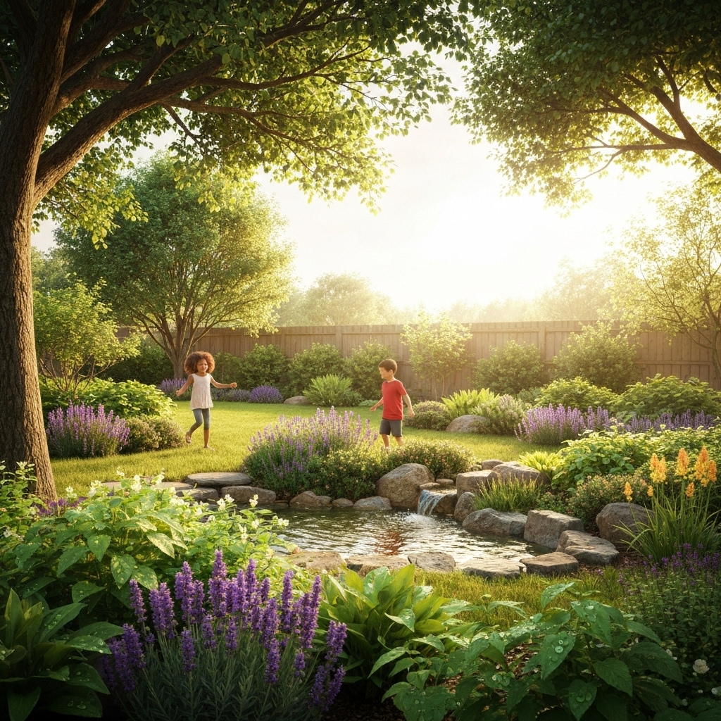 Eco-friendly backyard mosquito control scene